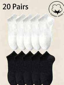 1/2/5/10/20 Paia di Calzini Bassi in Puro Cotone da Donna, Calzini da Donna, Grigio/Nero/Bianco, Adatti per Autunno/Inverno/Primavera/Estate/Uso Quotidiano, Calzini alla Caviglia, Adatti per Sport/Pendolarismo, Comodi e Durevoli, Unisex - Multicolore - Visualizzare 16