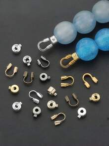 20-320pcs Jewelry Making Embossed Beads, Including DIY U-Shaped Clasps And Pressure Cooker Positioning Buckles, Suitable For Jewelry Making - Multicolor - View 3