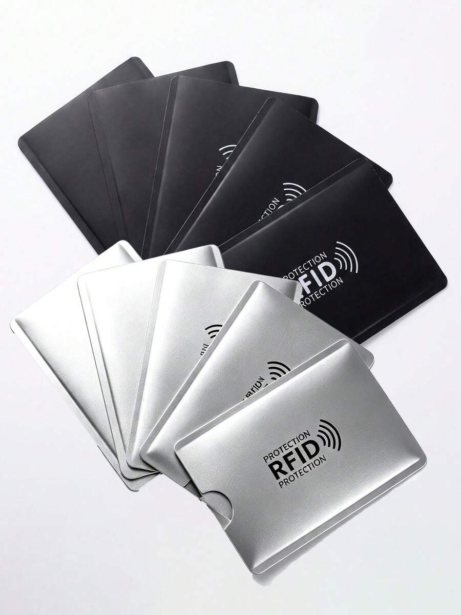 5pcs Anti-Magnetic Aluminum Foil Document Holder, Pull-Out Card Holder, Suitable For Storing Bank Cards, Credit Cards, And Other Documents; Universal Size, Holiday Essentials, Travel Essentials - View 1