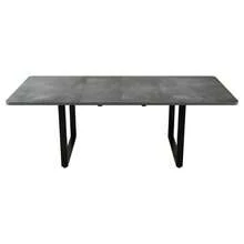 Mesa de comedor extensible con 3 longitudes, 140/180/220*80 cm, apta para 6-10 personas, forma rectangular, patas de metal, estilo sencillo, mesa para comedor, cocina, gris - Gris - Ver 8