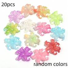 20pcs/Pack Iris Flower Cap Acrylic Mixed Color Iridescent 3D Petal 37X44mm Ethereal Elegant Faux Bead Cap Pendant Spacer Beads DIY Phone Charm Keychain Decorative Accessories - Iris Receptacle - View 10