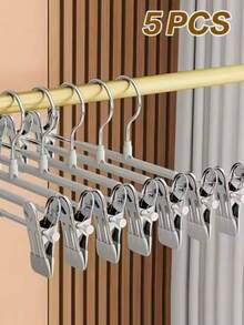 Coated Adjustable Pant Hangers, Available In 5/10/20 Pack, Rust-Proof Non-Slip No-Mark Clips, Multi-Functional For Pants & Skirts, Household Laundry Storage, No Fabric Damage - View 18