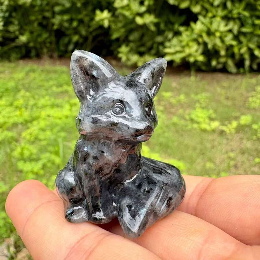 1pc Natural Crystal Ore Raw Stone Fox Figurine, Hand-Carved, Office Desk Healing Style Collectible, Adult Crystal Ore Collection Ornament (Not A Toy For Infants And Children) - Multicolor - View 1