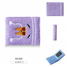 1pc Portable Lightweight Short Wallet For Girls, Towel Fabric Funny Cartoon Expression Embroidered Coin Purse, Multi-Card Slot Fabric Wallet With Transparent ID Window, Suitable For Travel, Commuting, Outdoor, Campus, Shopping, Gift For Teenage Girls - Multicolor - View 17