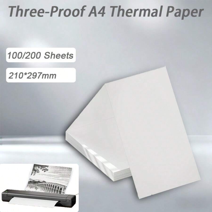 A4 210*297mm Three-Proof Folded Continuous Thermal Feeding Paper Waterproof Oilproof Scratch Resistant High Clarity Universal Replacement Paper For All Kinds Of Portable Printers - A4 Thermal Paper - View 1