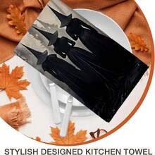 2/4/48pcs Halloween Series Three Witches Back View Pattern Printed Kitchen Towels - Super Soft, Highly Absorbent Polyester Dish And Hand Towels, Perfect For Holiday Decor, Kitchen Decor, Party Decor - Multicolor - View 8