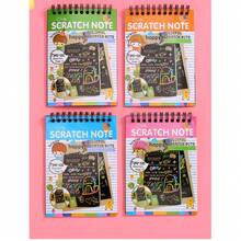 Art Paper Coil Scratch Art Book, Colorful Portable Scratch Painting, Creative Thickened, 1 Book With 8 Pages, Includes 1 Bamboo Pen, Student DIY Free-Hand Drawing Book, Educational And Fun, Doodle Art Scratch Painting Book, Multiple Styles Available - Multiple - View 6