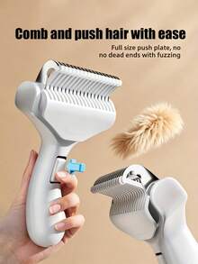 1pc Dog Magic Deshedding Brush, Suitable For Puppies And Adult Dogs, Floating Teeth Design With Stainless Steel Bristles And Polypropylene Body, Gentle Care For Sensitive Skin, Effectively Removes Shedding Hair, Suitable For Bathing - Multicolor - View 5