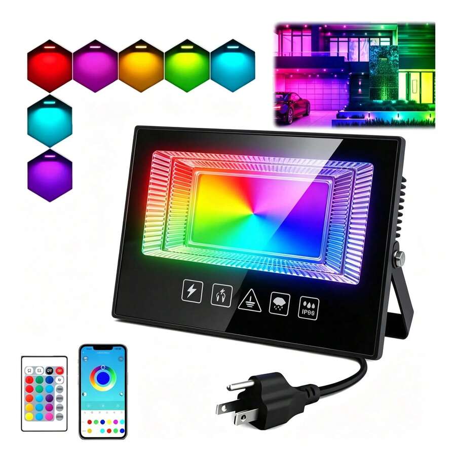 Reflectores Led Rgb Ip66 De 250w Para Exterior Focos Fiesta - Tipo de Enchufe A USA (110-127V) - Ver 1