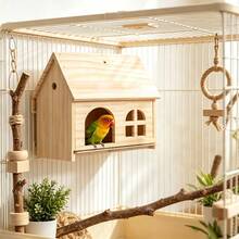 Parrot Wooden House Rabbit Flower Branch Mouse Hamster Wooden Nest Guinea Pig House Bird Nest Peony Pure Solid Wood Pull-Out Easy To Clean Cool House - View 2