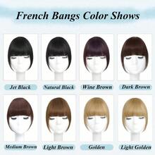 Real Human Hair Wispy French Bangs With Temples,Curved Fringe Hair Accessories,Clip In Air Bangs,Kawaii Hairpieces Quick Hair Change - Multicolor - View 9