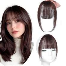 Real Human Hair Wispy French Bangs With Temples,Curved Fringe Hair Accessories,Clip In Air Bangs,Kawaii Hairpieces Quick Hair Change - Multicolor - View 17