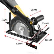 Adjustable 0-45 ° Angle Grinder To Cutting Machine Bracket, 40mm Manual Angle Grinder Modified Protective Cover Accessories, Electric Saw Slot Base Kit, Circular Saw Bracket, Woodworking Table Saw, Suitable For 100-125mm Cutting Machines - Angle Grinder Cutting Base + Guide Ruler - View 2