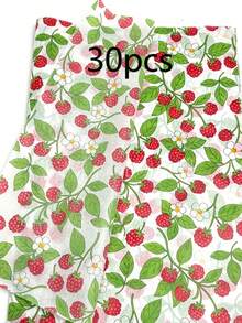 30/45/60/100 Sheets Hand-Painted Raspberry Print Pattern Tissue Paper, Suitable For DIY Crafts, Party Gifts, Bouquet Wrapping, Clothing Packaging And Birthday Gift Decoration - Hand-painted Raspberry Print - View 9