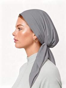 1pc Solid Color Hijab Cap, Classic Middle Eastern Style, Elegant And Versatile, Suitable For Daily Outdoor Use - White - View 6