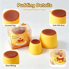 1pc-Cute Pudding Squishy Toy Soft Slow Rising Stress Relief Squeeze Fidget Toy - Yellow - Pudding Handmade Squishy Ball - View 8