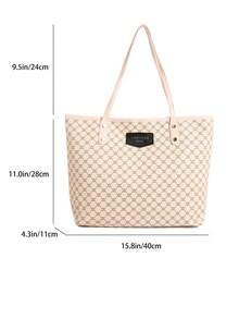 新款女款大容量休閒通勤單肩包，輕量極簡手提包，時尚百搭托特包 - 彩色 - 查看 2