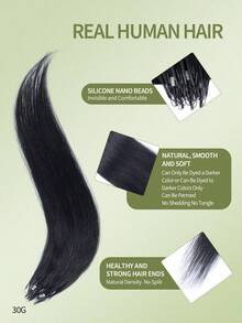 Ekstensi Rambut I Tip, Ekstensi Rambut Manusia Warna 1b Hitam Alami Lurus, Rambut Manusia Asli, Ekstensi Keratin I Tip, Ekstensi Rambut Manusia I Tip Tak Terlihat, Aksesoris Festival Konser, Perlengkapan Liburan Musim Panas - S1 - View 4
