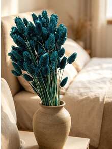 25/50/100Pcs Artificial Gem Grass, Artificial Plants, Multi-Color Options, For Home Decor, Vase Decoration, DIY Bouquets, Cake Decoration - Peacock Blue - View 2