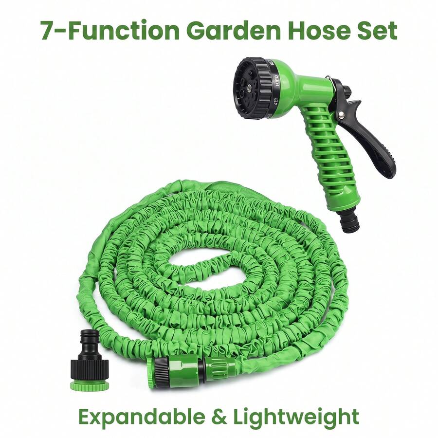 Expandable Telescopic Garden Hose 25-100FT Kit, Leak Proof Flexible Water Hose With Multi Function Sprinkler Nozzle For Outdoor Gardening & Car Cleaning