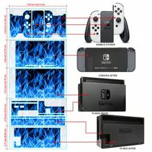 Full Coverage Vinyl Protective Film Compatible With Switch OLED, Handheld Controller Full Set Stickers, Waterproof, Wear-Resistant, Easy Removal Without Residue - View 5