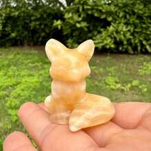 1pc Natural Crystal Ore Raw Stone Fox Figurine, Hand-Carved, Office Desk Healing Style Collectible, Adult Crystal Ore Collection Ornament (Not A Toy For Infants And Children) - Multicolor - View 5
