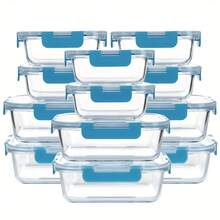 24-Piece Borosilicate Glass Food Storage Set – 12 Clear Bowls + 12 Snap-Fit Lids | Microwave-, Dishwasher-Friendly, Stackable Design | Perfect For Meal Prep, Snacks & Lunch Packing | Heat-Resistant, Non-Porous, Easy-Clean Glass Containers - View 10