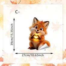 1/4件裝秋季窗貼 可可愛森林動物浣熊狐狸刺蝟松鼠靜電玻璃貼紙 可移除雙面 秋季感恩節居家裝飾 - 秋季動物窗貼 - 查看 17