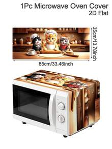 1 buah Penutup Debu Oven Motif Anak Kucing, 85x35cm Desain Anak Kucing Koki Lucu Penutup Debu Microwave, Penutup Anti Debu Peralatan Rumah Tangga dari Poliester yang Dapat Dicuci, Pelindung Mesin Dekoratif untuk Dapur dan Ruang Makan Rumah Tangga, 2D Datar - anak kucing - View 10