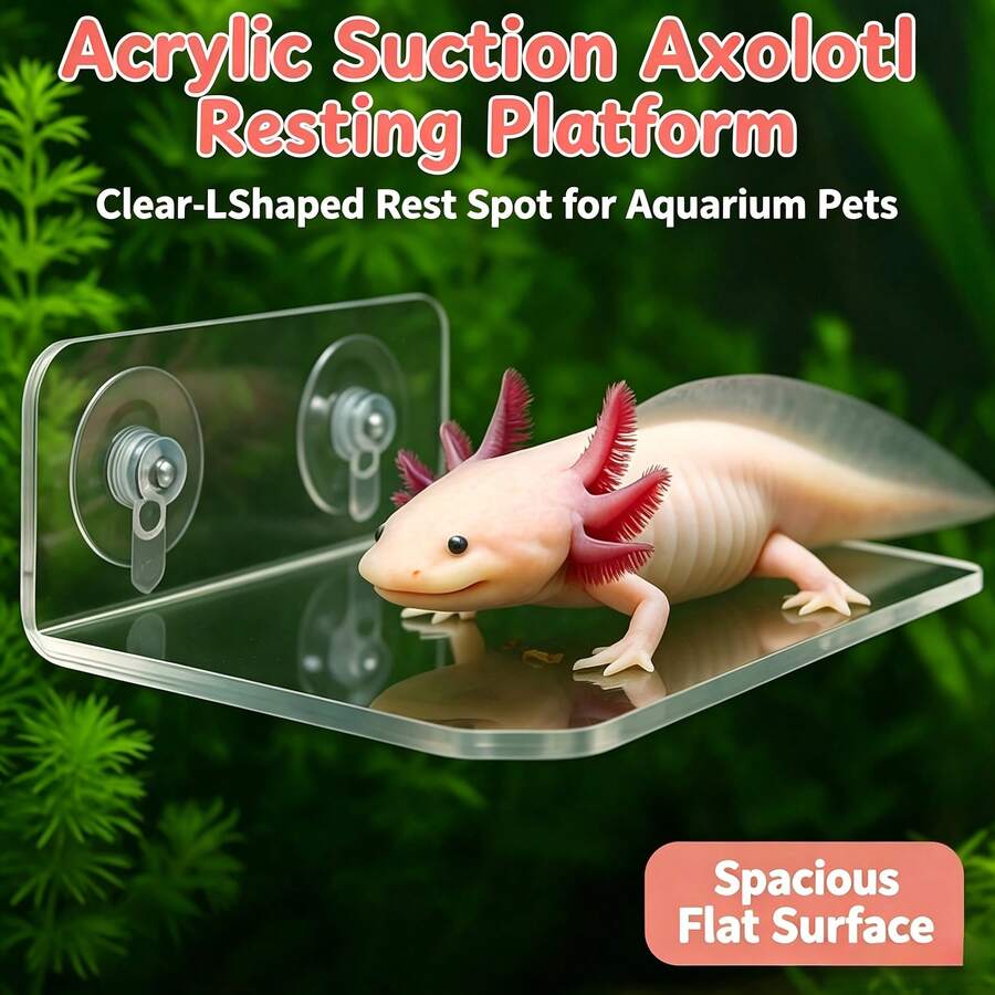 Axolotl, Lizard Resting Platform With Suction Cups, Reptile Resting Stand, Amphibian Aquatic Frog Habitat, Small Pet Tank Resting Platform, Suction Cup Fixed, Suitable For Hexagonal Dinosaur, Leopard Gecko, Frog, Amphibians - View 1
