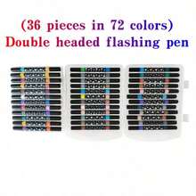 Dual-Tip Glitter Pen With Quick-Drying, Glue-Like Ink-Featuring A Fine Tip-Suitable For Scrapbooking, Card Making, Journaling, And Drawing; A Glitter Marker Set Ideal For Artists And Art Supplies. - Multi-color - View 12