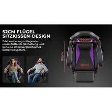 Ergonomic Gaming Chair With Lumbar Support And Headrest, Height-Adjustable Gamer Chair, PC Chair For Adults, Girls And Boys - 紫色 - 查看 2