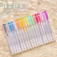 15 Colors Fluorescent Marker Set, Soft Water-Based Dual-Tip Markers, Highlighters, Pens, Drawing, Notebook, Diary, Student Statio, First Day Of School - Multicolor - View 24