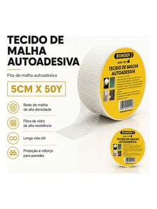 Fita Tela Fibra De Vidro 5cm X 50m Autoadesiva Para Drywall Gesso E Emendas - Tela - Visão 3