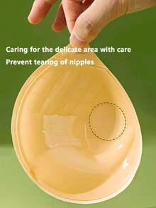 1 Pair Invisible Adhesive Breast Pads With Silicone Thickened Pads, Strapless And Backless Design, Suitable For Bridal Gowns And Formal Occasions, Fits Small And Flat Breasts, Thickened And Enlarged Palm-Shaped Breast Pads, Reusable And Washable, Suitable For Weddings, Schools And Other Occasions - Multi-color - View 4