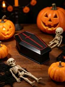 1/4/10pcs Halloween Mini Coffin Box Model Props, Halloween Candy Coffin Shaped Gift Box, Halloween Plastic Snack Box, Suitable For Horror Decoration, Desktop Ornament, Halloween Party Favors, Indoor Decoration, Great Choice For Halloween Gifts And Prank Props - Multicolor - View 3