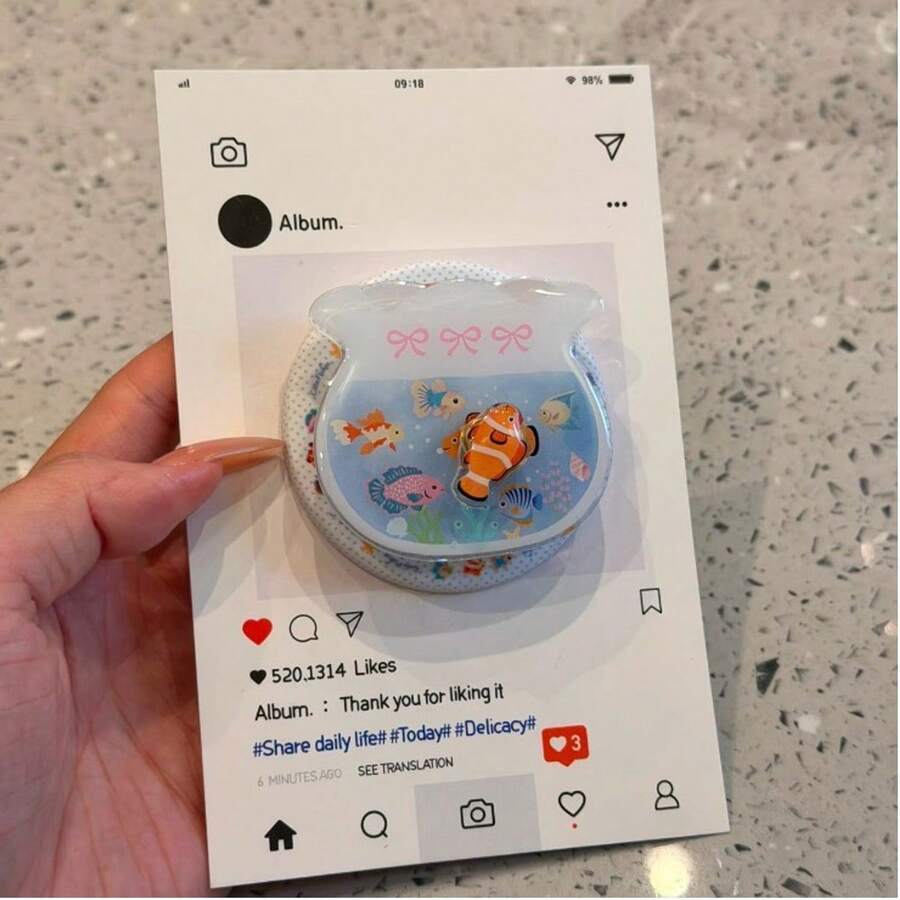 Cartoon Ocean Fish Tank Clownfish Rotating Magnetic Phone Stand Compatible With MagSafe, Strong Adsorption Desk Holder - Multicolor - View 1