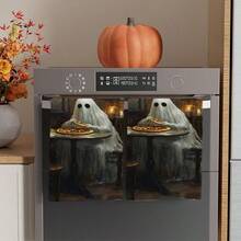 2/4/48pcs Halloween Series Ghost Restaurant Eating Pizza Pattern Printed Kitchen Towels - Ultra Soft, Highly Absorbent Polyester Tablecloths And Hand Towels, Perfect For Holiday Decor, Kitchen Decor, Party Decor. - Multicolor - View 15