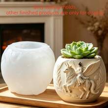 SUPWANPENG 1pc Resin Silicone Mold, Vintage Fairy Relief Design DIY Handmade Casting Silicone Mold, Can Make Flower Pots, Pen Holders, Candle Holders, Key Storage Boxes, Compatible With Resin, Gypsum, Clay, Concrete, Cement Materials, Create Desktop Succulent Plant Decor, Suitable For Home Decoration, Valentine's Day, Mother's Day, Father's Day, Christmas Handmade Creative Gift Mold - No BD0665 Mold - View 7