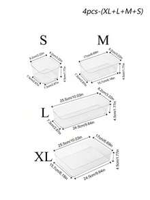 12/7/6/4/3/1 pièce Boîte de rangement de tiroir de bureau transparente, convient pour organiser les petits articles, idéal pour les cosmétiques, les outils de maquillage et les accessoires, peut classer la papeterie et les nécessités quotidiennes, convient pour le dortoir étudiant, la décoration de chambre, le rangement de bureau, les cosmétiques - Transparent - Voir 23
