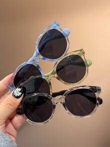 3 Pairs Round Multicolor Cute Children's Fashion Glasses, Suitable For Travel, Outfit Decoration, Beach Party, Outdoor Street Photography, Daily Wear - Multicolor - View 2
