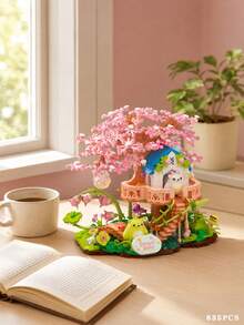 1486pcs Lakeside A-Frame Cabin Building Set, Adult DIY Assembly Puzzle, Stress Relief Relaxing Craft Activity, Desktop Decor/Holiday Souvenir - Multicolor - View 12