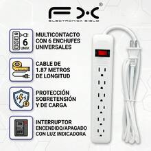 6-Outlet Universal Power Strip – 1.87m Cable, Surge Protection, Power Switch With Indicator Light - US A Type Plug(110-127V) - View 2