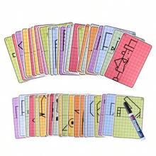 20 piezas de hojas de cuadrícula con patrón simétrico, reutilizables, 10 piezas de papel de cuadrícula de doble cara, patrones surtidos, set de dibujo con cuadrícula simétrica borrable, hojas de cuadrícula con dibujos animados lindos, adecuadas para práctica de control de lápiz, uso en el hogar y la escuela, regalo de vuelta a la escuela, regalo de vacaciones, regalo de vuelta a la escuela - Multicolor - Ver 2