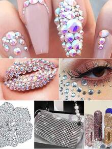 4/3pcs Rhinestone Inlaid Tool Set, Rhinestone Application Tool, Nail Art Supplies, Nail Accessories, Nail Drill Accessories, Nail Art Tools, Includes 2 Double-Ended Rhinestone Pens And 2 Tweezers, Craft Materials, (Rhinestone Pen With Storage Box) For Rhinestone Decoration - Multicolor - View 8