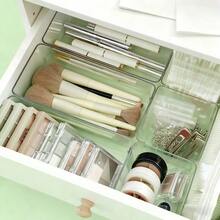 1/2 Piezas Caja Organizadora de Escritorio Apilable Transparente, Contenedor Multiusos de Gran Capacidad, Estuche de Almacenamiento a Prueba de Polvo para Artículos de Papelería, Cosméticos, Notas, Documentos de Papel & Artículos Varios Diarios, Ideal para Uso en el Hogar, Oficina y Escuela - transparente - Ver 2
