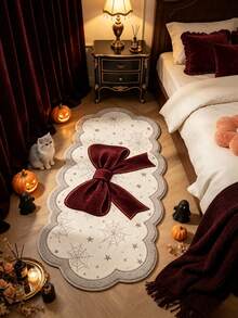 1 pieza Alfombra decorativa minimalista con lazo rojo, decoración de dormitorio, alfombra pequeña, alfombra, decoración del hogar, alfombra de sala de estar, alfombra pequeña de sala de estar, alfombra de dormitorio, decoración del hogar de sala de estar, alfombra de exterior, alfombra lavable, regalo de graduación - Lazo rojo - Ver 3