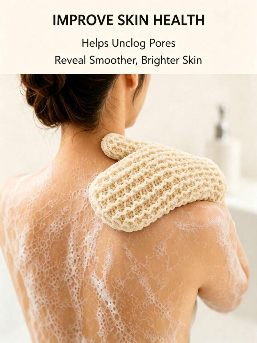 1pc Handmade Natural Sisal Bath Glove, Body Scrubbing Glove, Shower And Bath Accessory, Suitable For Daily Body Care - View 1