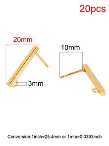 20入不鏽鋼幾何耳釘耳針配件 DIY 耳環珠寶手工配件用品 - DIY耳環 - 查看 15