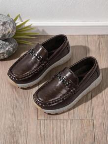 2026 New Korean Style Kids Casual Slip-On Lightweight Versatile Non-Slip Bean Sole Shoes - Coffee Brown - View 3